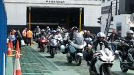 Motorcycles arrive in the Isle of Man on board Steam Packet Company vessel Manannan