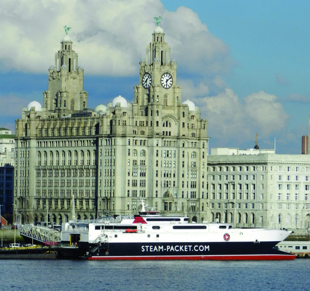 Steam Packet Company vessel Manannan berthing in Liverpool