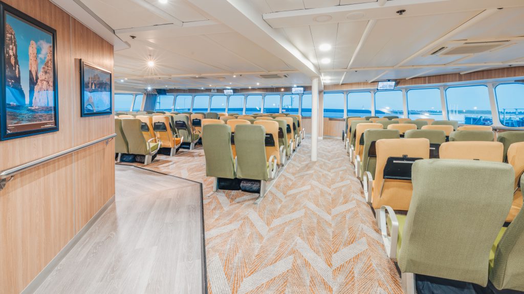 The Forward Lounge of Manannan the Isle of Man Steam Packet Company's High Speed Craft