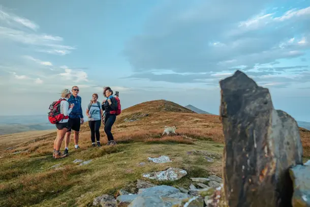 Hiking up North Barrule