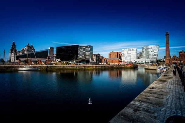 Stunning views from Royal Albert Dock on a sunny day